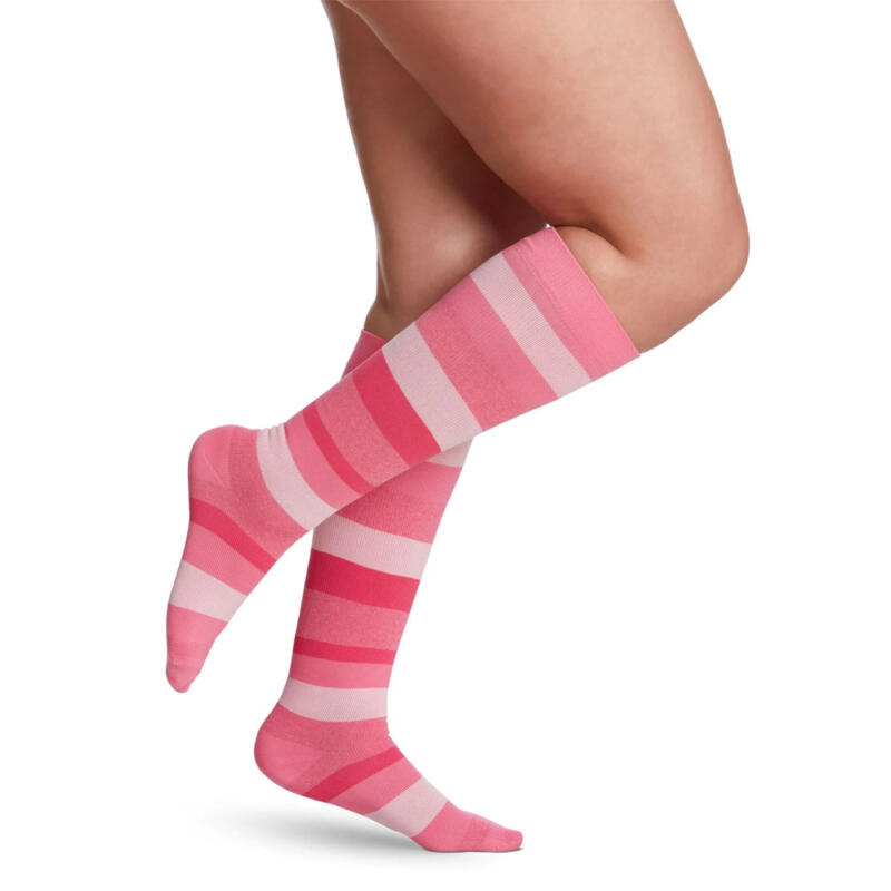 Microfiber Shades Calf - Pink Stripe
